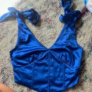 Silk blue corset